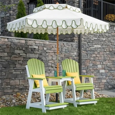 german patio umbrella factory St. Tropez Striped A favorite respite for jetsetters Patio Umbrella Tilt Wooden 6ft